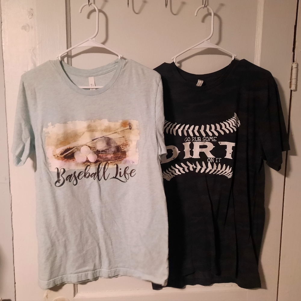 Women's baseball life baseball mom graphic tshirt bundle large